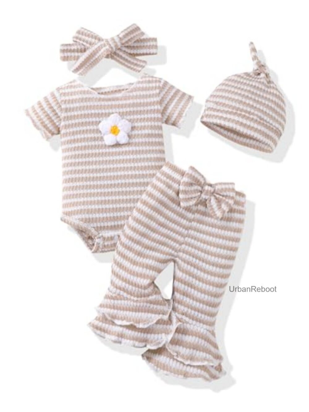 Baby Girl Ruffle Bodysuit Bell Bottom Pants Set 2pc